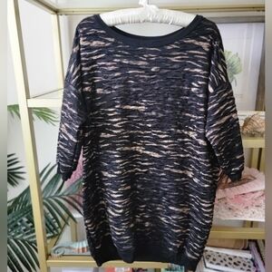 Cherish Metallic Gold and Black Striped Sweater  Women's Size Small